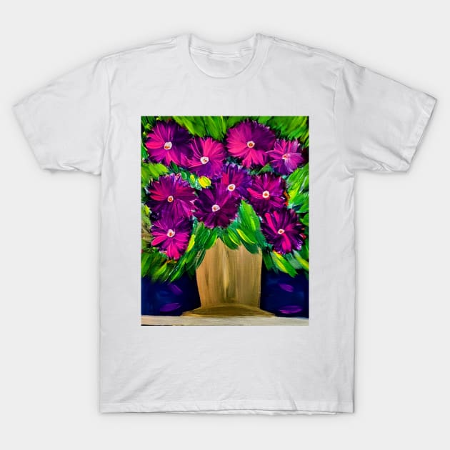 abstract purple flowers T-Shirt by kkartwork